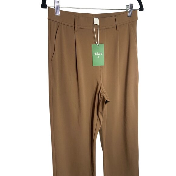 NWT HALARA High Waisted Side Pocket Work Flare Brown Pants-sz Medium - Picture 5 of 10